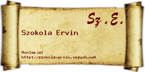 Szokola Ervin névjegykártya
