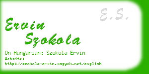 ervin szokola business card